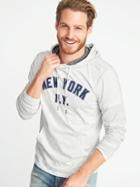 Old Navy Mens New York N.y.  Soft-washed Tee Hoodie For Men On White Heather Size S