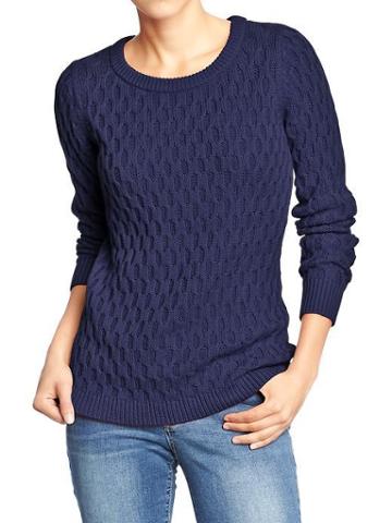 Old Navy Old Navy Womens Honeycomb Knit Sweaters - Into The Deep