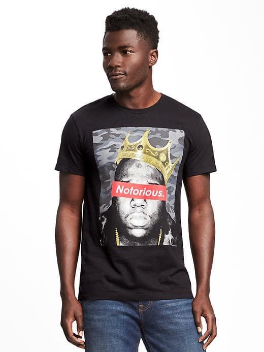 Old Navy Biggie Smalls Notorious Tee For Men - Blackjack