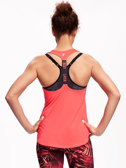 Old Navy Go Dry T Strap Tank For Women - Berry Glow Neon Poly
