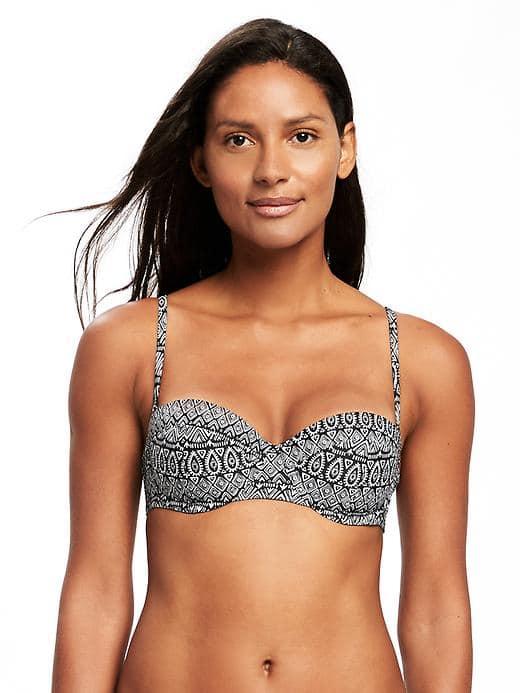 Old Navy Underwire Balconette Bikini Top For Women - Black Geo