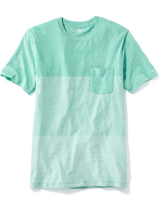 Old Navy Striped Colorblock Pocket Tee For Men - The Teal World