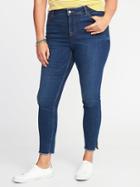 Old Navy Womens Smooth & Slim High-rise Plus-size Raw-edge Rockstar Jeans Dark Wash Size 24