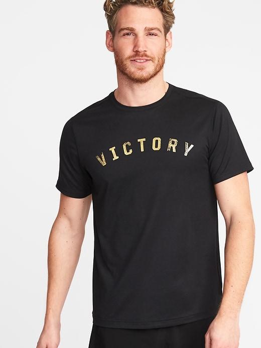 Old Navy Mens Graphic Go-dry Built-in Flex Tee For Men Victory Size S