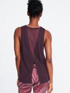 Old Navy Womens Ultra-light Stripe-mesh Tie-back Tank For Women Sumptuous Purple Size Xxl