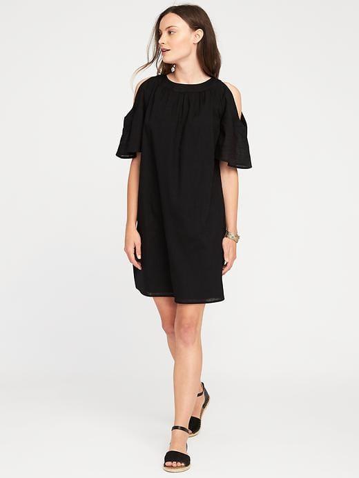 Old Navy Womens Cold-shoulder Shift Dress For Women Black Size Xxl