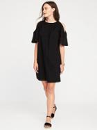 Old Navy Womens Cold-shoulder Shift Dress For Women Black Size Xxl