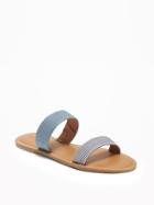Old Navy Double Strap Sandals For Women - Chambray Stripe