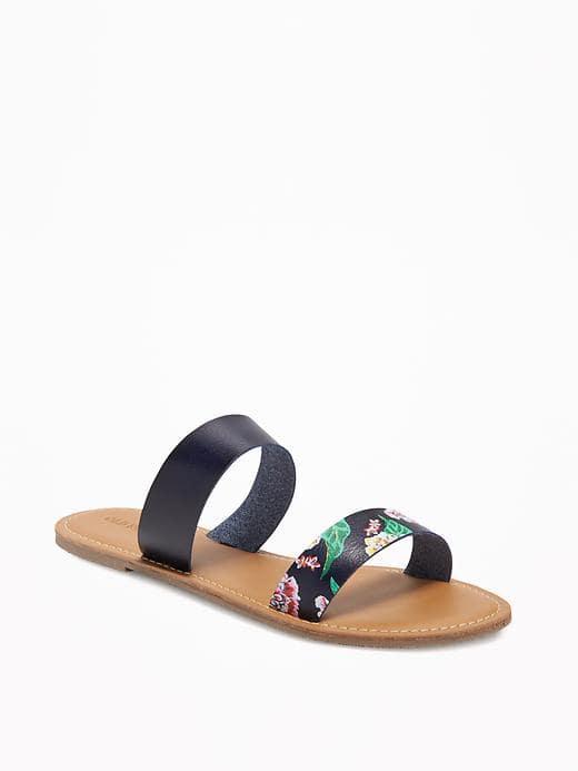 Old Navy Double Strap Sandals For Women - Navy Floral