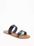 Old Navy Double Strap Sandals For Women - Navy Floral