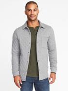 Old Navy Mens Quilted Jersey Shirt-jacket For Men Heather Gray Size Xl