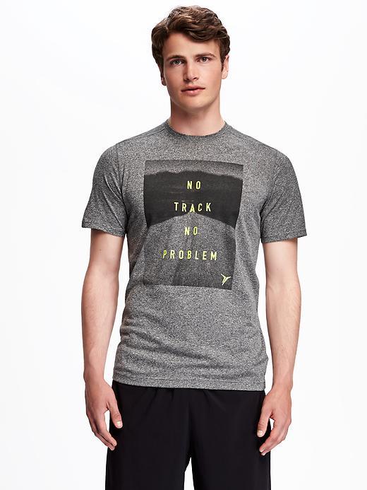 Old Navy Go Dry Cool Graphic Tee For Men - Heather Grey