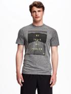 Old Navy Go Dry Cool Graphic Tee For Men - Heather Grey