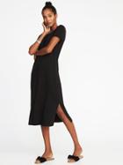 Old Navy Womens Jersey-knit Midi Tee Dress For Women Blackjack Size L