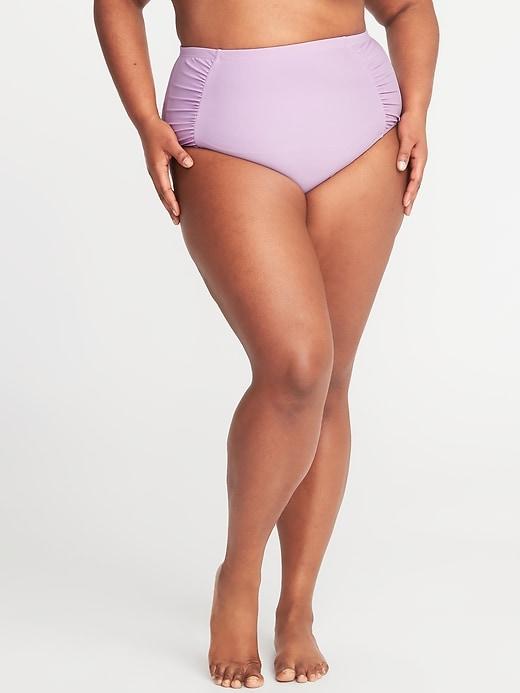 Old Navy Womens High-rise Smooth & Slim Plus-size Swim Bottoms Lavender Size 1x