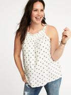 Old Navy Womens High-neck Plus-size Sleeveless Swing Top White Print Size 4x