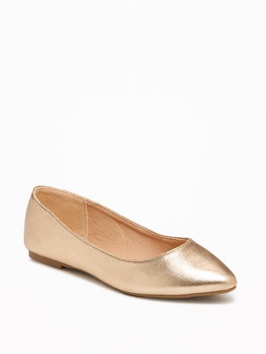 Old Navy Pointy Ballet Flats For Women - Gold
