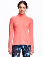 Old Navy 1/2 Zip Pullover For Women - Cora Coral Neon Poly