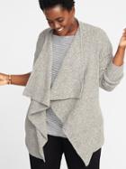 Old Navy Womens Drape-front Rib-knit Plus-size Sweater Dove Size 1x