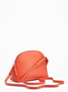 Old Navy Faux Leather Half Moon Bag For Women - Hot Tamale