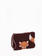 Old Navy Womens Fox-graphic Sherpa Wristlet For Women Fox Size One Size