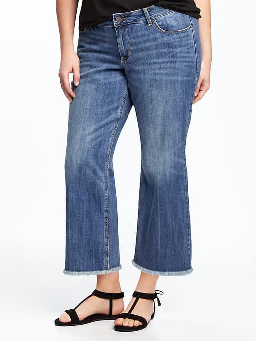 Old Navy Womens Plus-size Cropped Kick-flare Jeans Santa Cruz Size 24