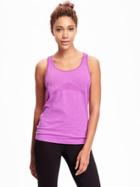 Old Navy Go Dry Fitted Performance Seamless Tank For Women - Fuchsia Leaders Poly