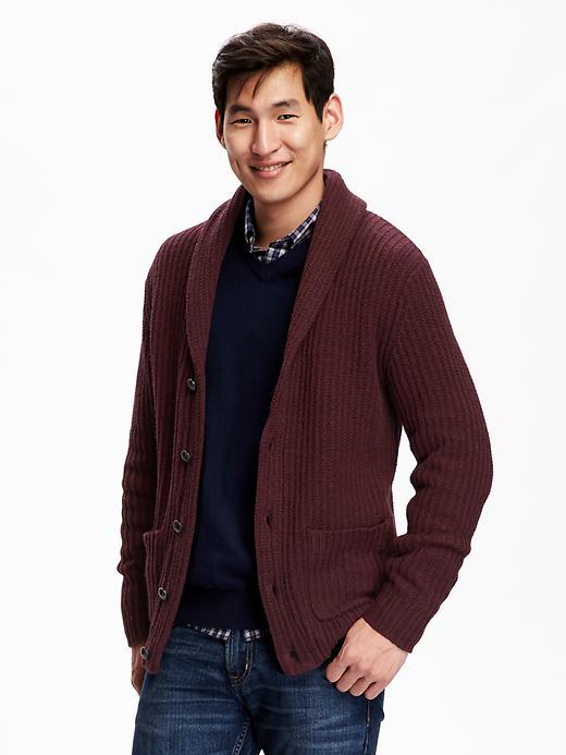 Old Navy Mens Chunky Shawl Collar Cardigan Size Xxl Big - Burgundy Heather