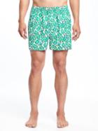 Old Navy Printed Boxer Shorts For Men - Toucan Teal Polyester