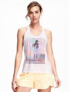 Old Navy Go Dry Cool Graphic Tank - Bright White