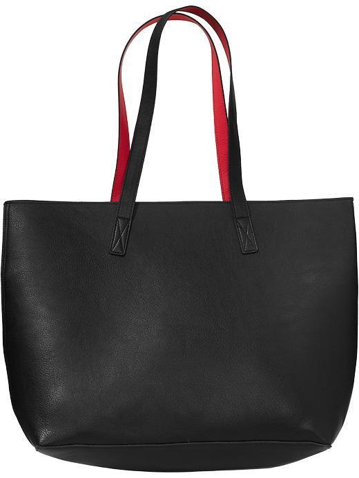 Old Navy Womens Reversible Faux Leather Totes Size One Size - Black