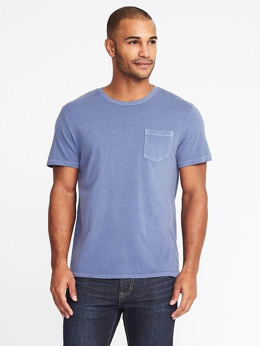 Old Navy Mens Garment-dyed Pocket Tee For Men Majestic Sea Size Xxl