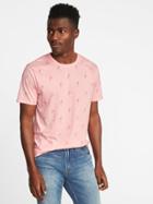 Old Navy Mens Soft-washed Printed Crew-neck Tee For Men Pink Flamingos Size S