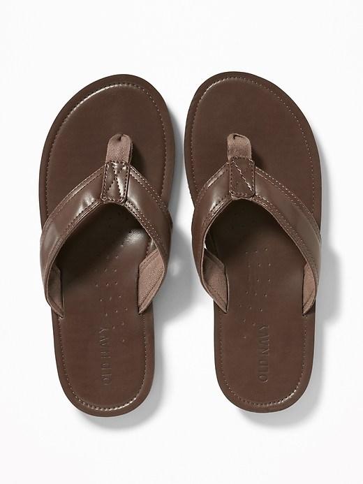 Old Navy Mens Faux-leather Flip-flops For Men Tan Size 8/9