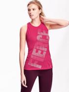 Old Navy Womens Graphic Tank Size L - Partying Pink Poly