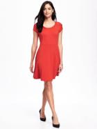 Old Navy Fit & Flare Dress For Women - Red Buttons