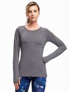 Old Navy Go Dry Long Sleeve Performance Top For Women - Cloud Cover
