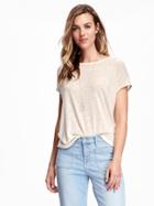 Old Navy Linen Blend Cocoon Tee - Warm White
