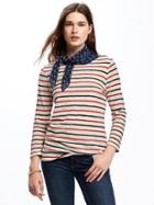 Old Navy Lightweight Linen Blend Scarf For Women - Navy Anchor
