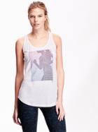 Old Navy Womens Go Dry Cool Graphic Tank Size L - Prancing Purple