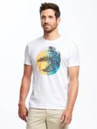 Old Navy Graphic Crew Neck Tee For Men - White/palm