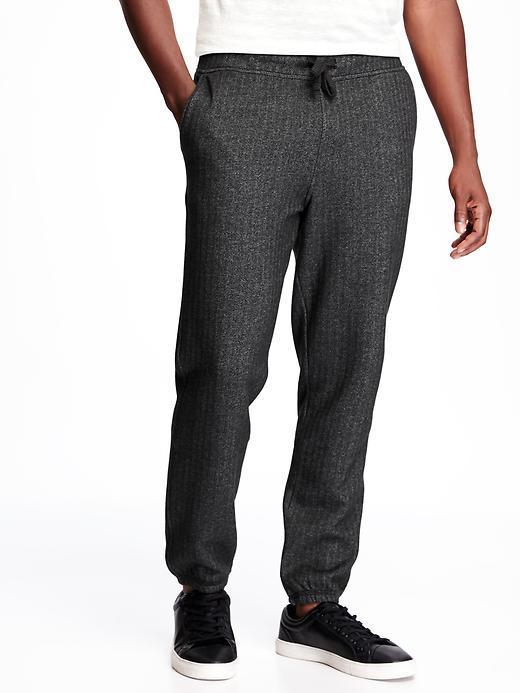 Old Navy Fleece Herringbone Joggers For Men - Large Black Herringbone