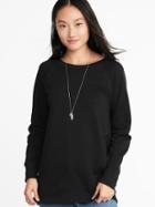 Old Navy Womens French-terry Boyfriend Tunic Sweatshirt For Women Black Size Xs