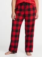 Old Navy Womens Patterned Plus-size Flannel Sleep Pants Red Buffalo Plaid Size 1x