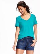 Old Navy Relaxed V Neck Tee For Women - Twilight Aqua