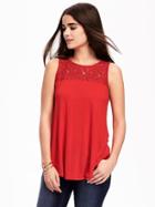 Old Navy Lace Yoke Swing Tank For Women - In The Red