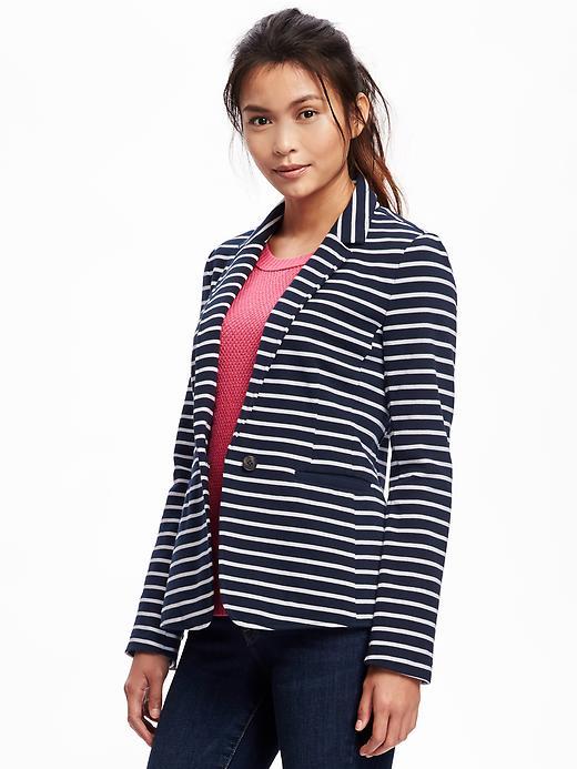 Old Navy One Button Blazer For Women - Navy Stripe
