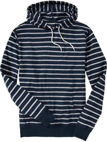Old Navy Old Navy Mens Lightweight Pullover Hoodies - Navy Stripe
