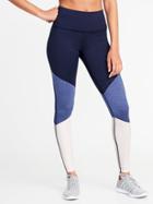 Old Navy Womens High-rise Color-block Compression Leggings For Women Into The Deep Size M