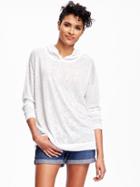 Old Navy Relaxed Sweater Knit Hoodie For Women - White